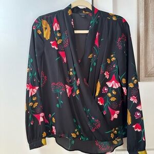 Floral Black Blouse